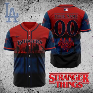 Premium MLB Los Angeles Dodgers X Stranger Things Baseball Jersey
