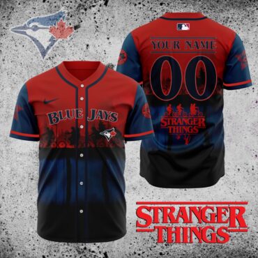 Premium MLB Toronto Blue Jays X Stranger Things Baseball Jersey