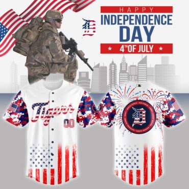 Premium MLB Detroit Tigers Special The 4th Of July Military Baseball Jersey