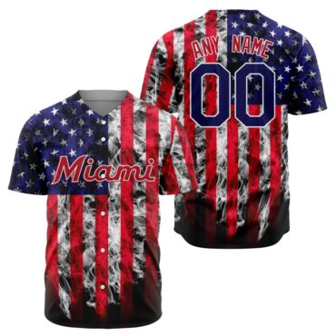 MLB Miami Marlins Special Independence Day 4th Of July Design