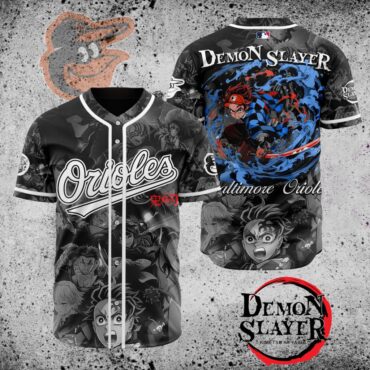 Premium MLB Baltimore Orioles X Demon Slayer Baseball Jersey