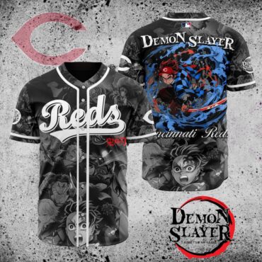 Premium MLB Cincinnati Reds X Demon Slayer Baseball Jersey