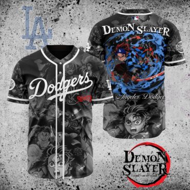 Premium MLB Los Angeles Dodgers X Demon Slayer Baseball Jersey