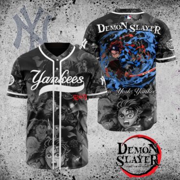 Premium MLB New York Yankees X Demon Slayer Baseball Jersey