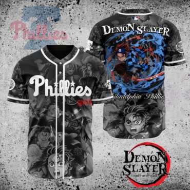 Premium MLB Philadelphia Phillies X Demon Slayer Baseball Jersey
