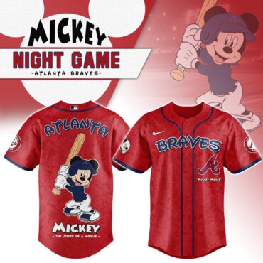Premium MLB Atlanta Braves X Mickey Mouse Baseball Jersey