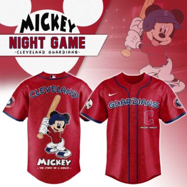 Premium MLB Cleveland Guardians X Mickey Mouse Baseball Jersey