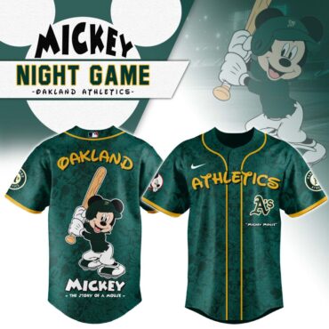 Premium MLB Oakland Athletics X Mickey Mouse Baseball Jersey