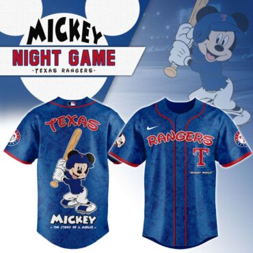 Premium MLB Texas Rangers X Mickey Mouse Baseball Jersey