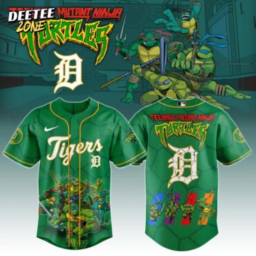 Premium MLB Detroit Tigers X Teenage Mutant Ninja Turtles Baseball Jersey