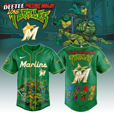 Premium MLB Miami Marlins X Teenage Mutant Ninja Turtles Baseball Jersey
