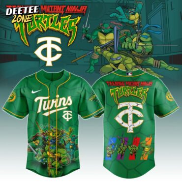Premium MLB Minnesota Twins X Teenage Mutant Ninja Turtles Baseball Jersey