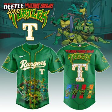 Premium MLB Texas Rangers X Teenage Mutant Ninja Turtles Baseball Jersey