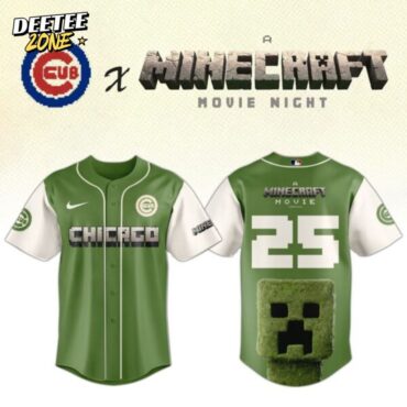 Premium MLB Chicago Cubs X A Minecraft Movie Baseball Jersey