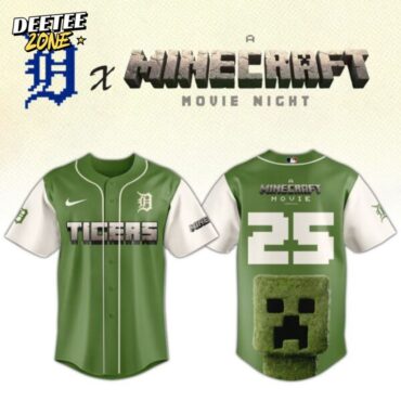 Premium MLB Detroit Tigers X A Minecraft Movie Jersey