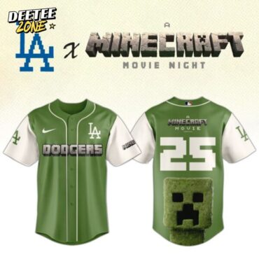 Premium MLB Los Angeles Dodgers X A Minecraft Movie Baseball Jersey
