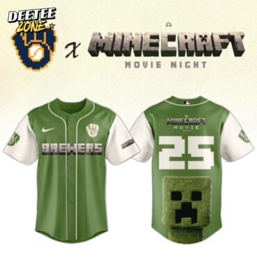 Premium MLB Milwaukee Brewers X A Minecraft Movie Baseball Jersey