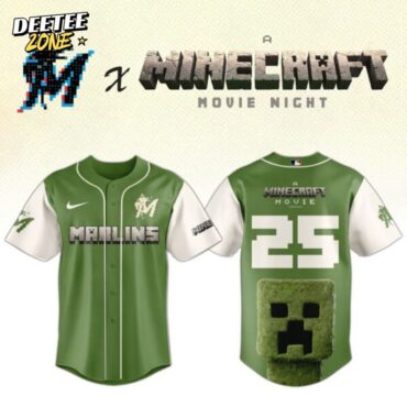 Premium MLB Miami Marlins X A Minecraft Movie Baseball Jersey
