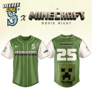 Premium MLB Seattle Mariners X A Minecraft Movie Baseball Jersey