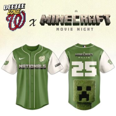 Premium MLB Washington Nationals X A Minecraft Movie Baseball Jersey