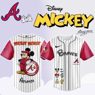 Premium MLB Atlanta Braves X Mickey Mouse And Friends Baseball Jersey
