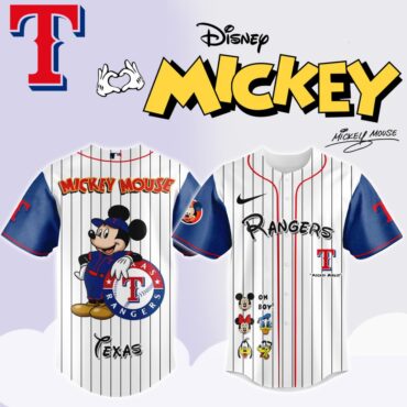 Premium MLB Texas Rangers X Mickey Mouse And Friends Baseball Jersey