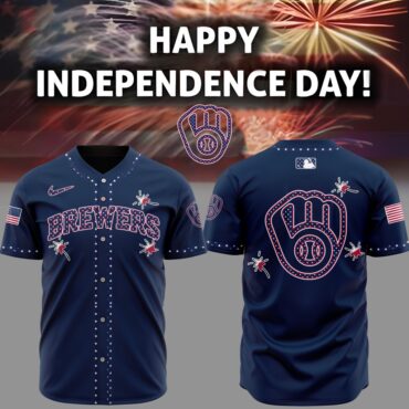 Premium MLB Milwaukee Brewers Happy Independence Day Baseball Jersey