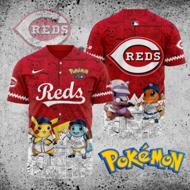Premium MLB Cincinnati Reds X Pokemon Baseball Jersey