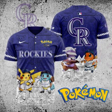 Premium MLB Colorado Rockies X Pokemon Baseball Jersey