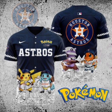 Premium MLB Houston Astros X Pokemon Baseball Jersey