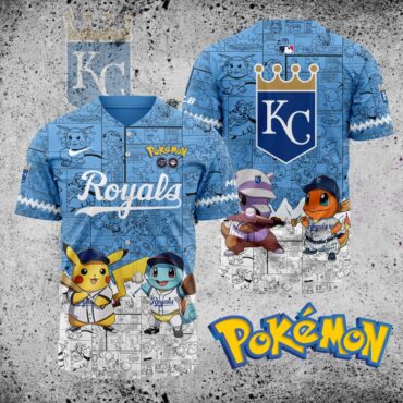 Premium MLB Kansas City Royals X Pokemon Baseball Jersey