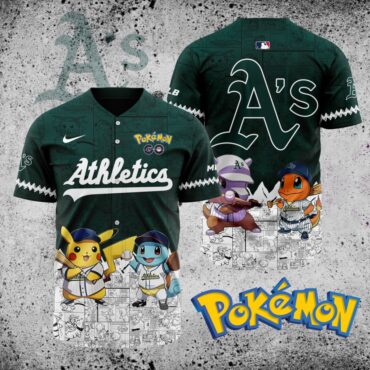 Premium MLB Oakland Athletics X Pokemon Baseball Jersey