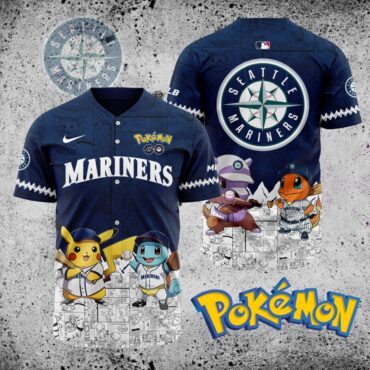 Premium MLB Seattle Mariners X Pokemon Baseball Jersey