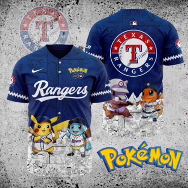 Premium MLB Texas Rangers X Pokemon Baseball Jersey