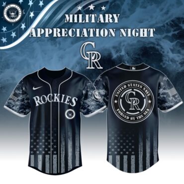 Premium MLB Colorado Rockies Navy Military Appreciation Baseball Jersey