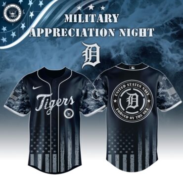 Premium MLB Detroit Tigers Navy Military Appreciation Baseball Jersey