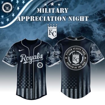 Premium MLB Kansas City Royals Navy Military Appreciation Baseball Jersey