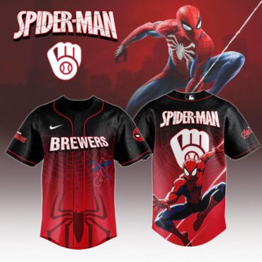 Premium MLB Milwaukee Brewers X Spider-Man Baseball Jersey