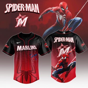 Premium MLB Miami Marlins X Spider-Man Baseball Jersey