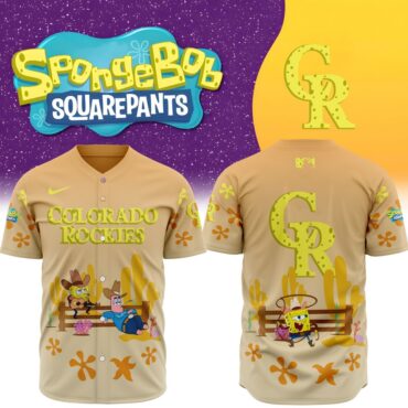 Premium MLB Colorado Rockies X SpongeBob SquarePants Special Baseball Jersey