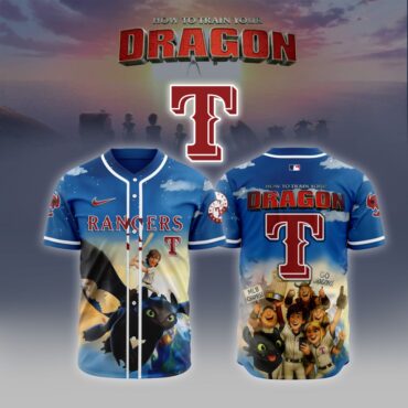 Premium MLB Texas Rangers X How To Train Your Dragon Baseball Jersey