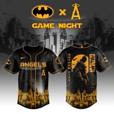 Los Angeles Angels x DC Batman Game Night Baseball Jersey