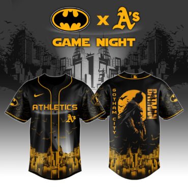 Oakland Athletics x DC Batman Game Night Baseball Jersey