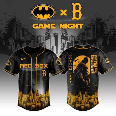 Boston Red Sox x DC Batman Game Night Baseball Jersey