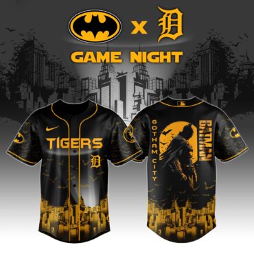 Detroit Tigers x DC Batman Game Night Baseball Jersey
