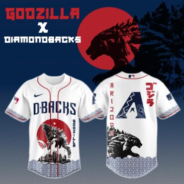 Godzilla x Arizona Diamondbacks MLB Baseball Jersey