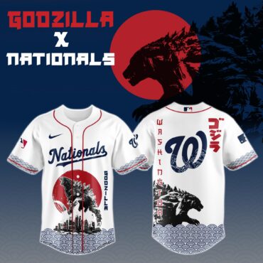 Godzilla x Washington Nationals MLB Baseball Jersey