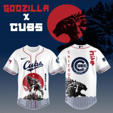 Godzilla x Chicago Cubs Baseball Jersey