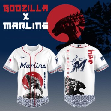 Godzilla x Miami Marlins Baseball Jersey