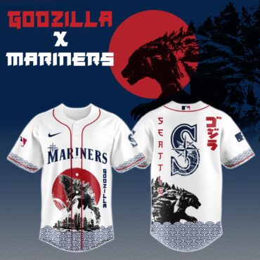 Godzilla x Seattle Mariners MLB Baseball Jersey
